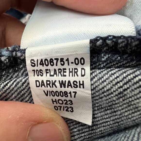 GAP 70s Flare High Rise Jeans Dark Wash Size 32 | 14R Retro Vintage - Picture 7 of 7